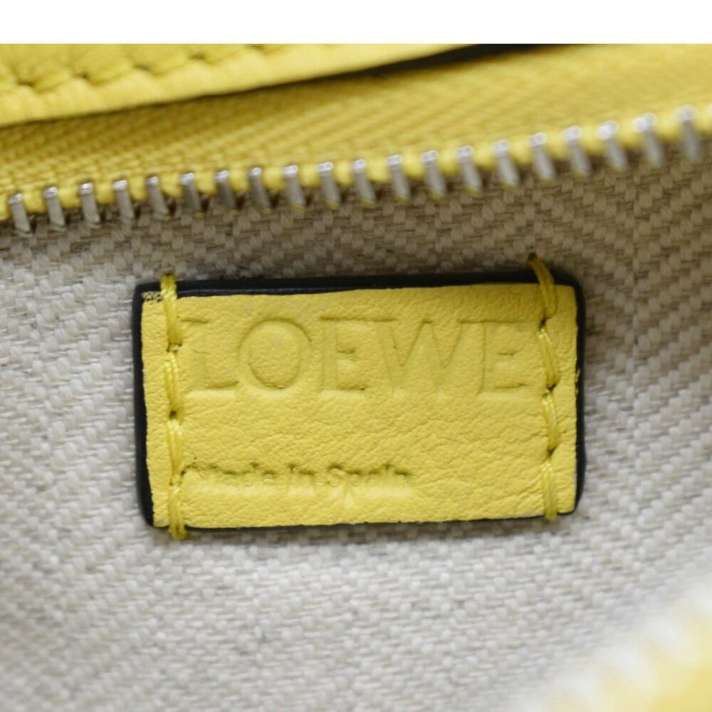 LOEWE Nano Puzzle Leather Shoulder Bag Yellow - Picture 12 of 13